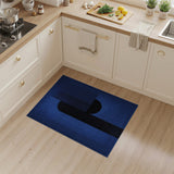 Modern Navy Blue Geometric Arch Rug