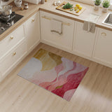 Abstract Pink Wave Mountain Area Rug
