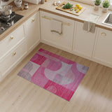 Pink Abstract Geometric Modern Area Rug