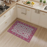 Traditional Persian Pink Floral Persian Area Rug