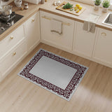 Ornate Red Filigree Border Area Rug