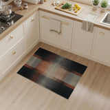 Geometric Halftone Stripe Area Rug Black Orange White