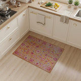 Orange Vibrant Orange Persian Floral Medallion Rug
