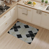 Bold Black White Diamond Geometric Rug