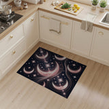 Luminous Pink Crescent Moons Night Sky Rug