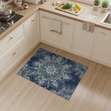 Navy Distressed Vintage Medallion Area Rug