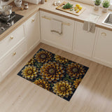 Distressed Golden Sunflower Area Rug