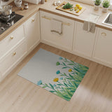 Teal Yellow Floral Meadow Area Rug