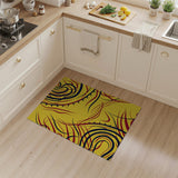 Vibrant Yellow Swirl Geometric Area Rug