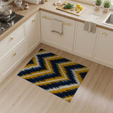 Navy Mustard Zigzag Southwestern Rug