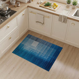 Blue Layered Geometric Abstract Area Rug