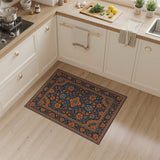 Orange Floral Medallion Vintage Area Rug