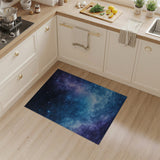Cosmic Nebula Starry Blue Abstract Area Rug