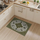 Traditional Persian Green Ornate Green Persian Medallion Rug