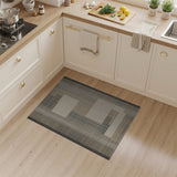 Modern Geometric Beige Black Grid Area Rug