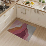 Abstract Wavy Pink Orange Area Rug
