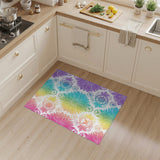 ODIKA Rainbow Floral Washable Area Rug