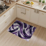 Purple Abstract Swirl Washable Area Rug