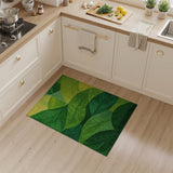 Vibrant Green Leaf Overlap Area Rug