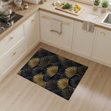 Art Deco Gold Palm Fan Area Rug