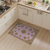 Elegant Pink Gold Ornate Area Rug