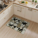 Interlocking Puzzle Beige Area Rug
