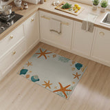 Coastal Starfish Seashell Area Rug