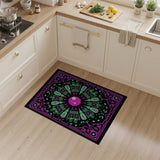 Cosmic Pink Green Mandala Area Rug