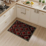 Bold Red Diamond Lattice Area Rug