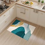 Teal Wave Abstract No. 13 Area Rug
