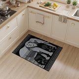 Black and White Black White Tribal Elephant Area Rug