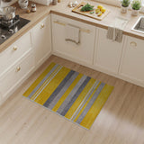 Vibrant Yellow Grey Striped Geometric Area Rug