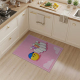 Cute Yellow Smiley Cap Bowling Pins Kids Rug