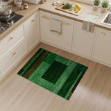 Modern Green Geometric Block Area Rug