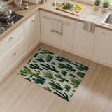 Whimsical Green Cactus Succulent Pattern Area Rug