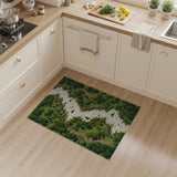 Serene Evergreen Forest River Trail Area Rug