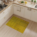 Vibrant Yellow Grid Geometric Area Rug