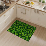 Floral Vintage Vibrant Green Shamrock Clover Area Rug