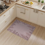 Blush Pink Leaf Frame Area Rug