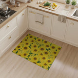 Floral Vintage Vibrant Sunflower Yellow Area Rug