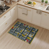 Autumn City Grid Yellow Area Rug