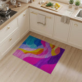 Multi-color and Patterns Vibrant Abstract Wave Multi-Color Area Rug