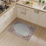 Pink Ornate Pink Floral Persian Border Rug