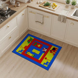 Playful Pixel Zoo Kids Cartoon Rug