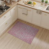 Pink Wavy Zebra Stripe Area Rug