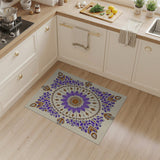 Purple Traditional Persian Purple Mandala Floral Area Rug