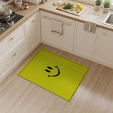 Kids Cartoon Yellow Cheerful Yellow Smiley Face Area Rug