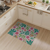 Playful Cartoon Jungle Animals Pink Area Rug