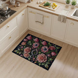 Ornate Pink Roses Tulips Infinity Rug