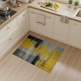 Modern Geometric Grey Yellow Abstract Area Rug